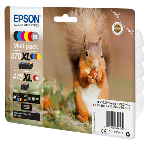 Epson Squirrel Multipack 6-colours 378XL / 478XL Claria Photo HD Ink Epson Squirrel Multipack 6-colours 378XL / 478XL Claria Photo HD Ink